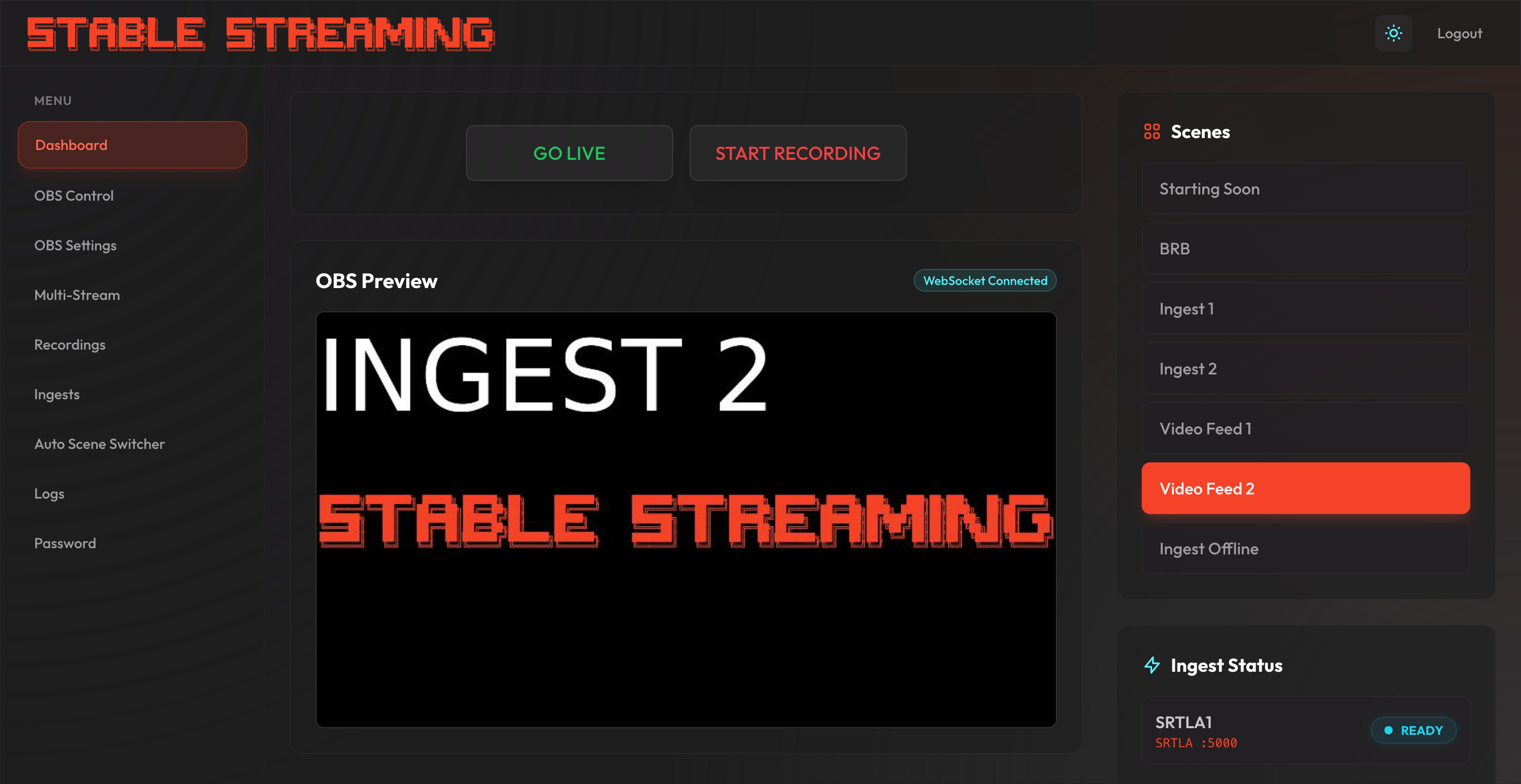 Stable Streaming Dashboard